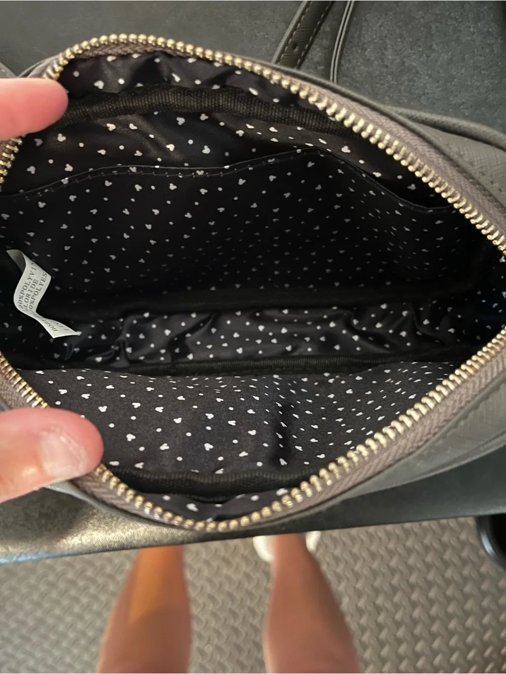Disney Black Crossbody Bag with Gold Mickey Outline